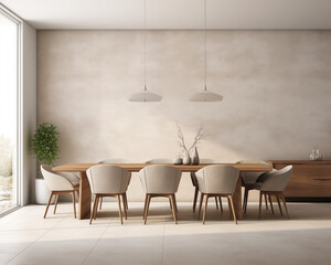 Contemporary Style and Cozy Dining Room 3D Mockup Render