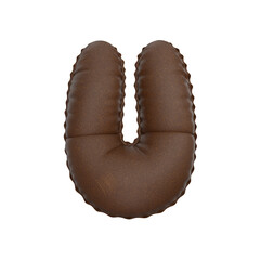 3D leather balloon Letter U