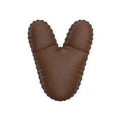 3D leather balloon Letter V