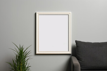 Empty wall in home interior with empty picture for your text or picture