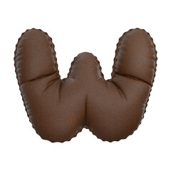 3D leather balloon Letter W