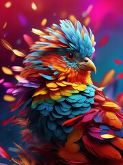 Obraz premium Colorful bird by Ai Generated 