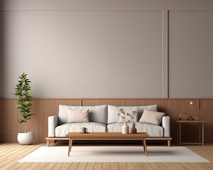 Craftsman Style and Cozy Living Room 3D Mockup Render