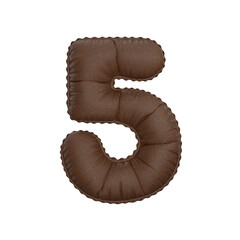 3D leather balloon Number 5
