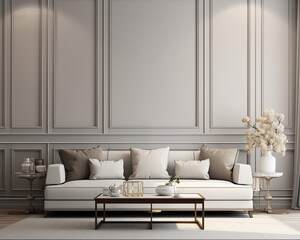 Georgian Style Living Room Mockup, 3D Mockup Render, Interior Design