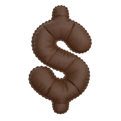 3D leather balloon Dollar $ Symbol