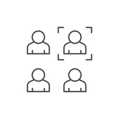 Person selection line outline icon