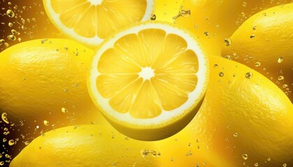 Abstract realistic lemons background