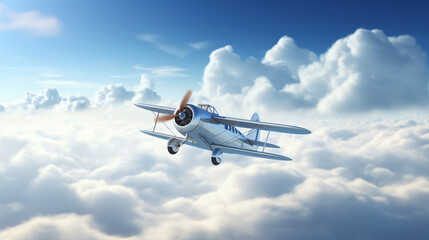 Fototapeta na wymiar 3D CGI animation of flying through white clouds towar