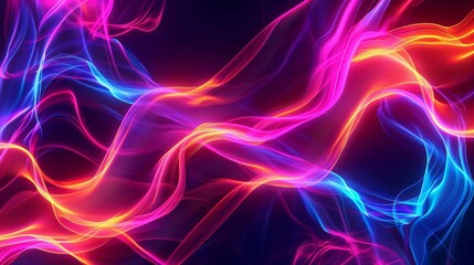 Abstract background with vibrant neon lines on a dark backdrop, creating a high-energy texture background