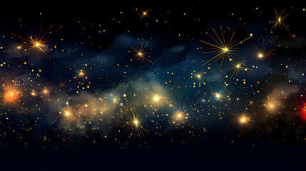 Beautiful creative holiday background. Fireworks and sparkles