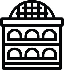 Building louvre icon outline vector. Nation capital. Country adult