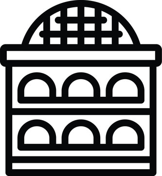 Building louvre icon outline vector. Nation capital. Country adult