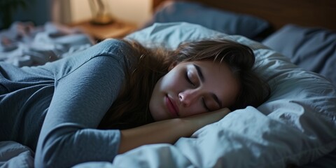 Obraz na płótnie Canvas woman sleeping peacefully Generative AI