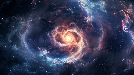 Fantasy Cosmic Landscape with Swirling Star Systems background