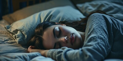woman sleeping peacefully Generative AI - obrazy, fototapety, plakaty