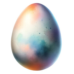 Easter egg with a watercolor effect, Easter Sunday ,3D rendering png , isolated on a transparent background