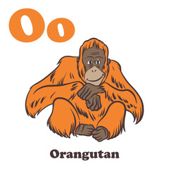 Orangutan Alphabet Cartoon Character For Kids