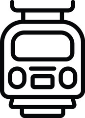 City tram car icon outline vector. Travel landmark. Culture national urban