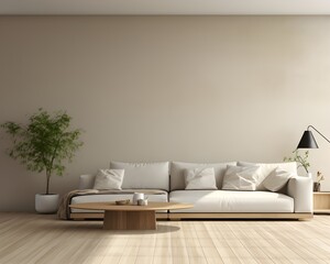 Modern Style Living Room Mockup, 3D Mockup Render, Interior Design
