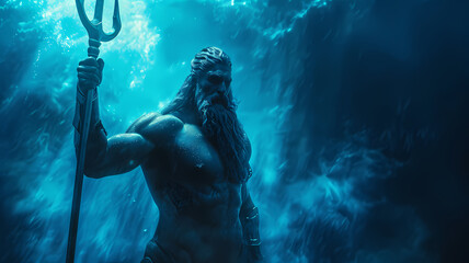 Poseidon. Greek God of the Sea and Earthquakes - obrazy, fototapety, plakaty