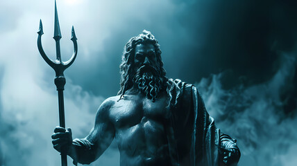 Poseidon. Greek God of the Sea and Earthquakes - obrazy, fototapety, plakaty