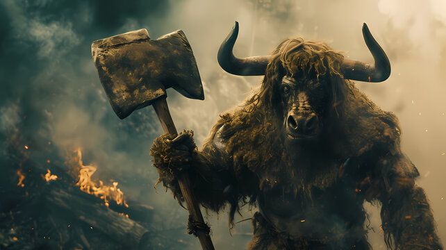 Minotaur. Fierce Creature of Greek Mythology
