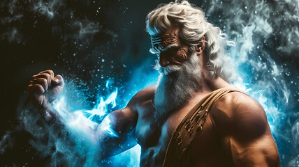 Zeus: Majestic Greek God of Thunder and Sky - obrazy, fototapety, plakaty