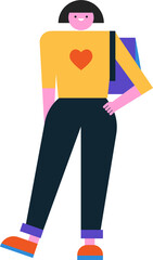 Geometric Female Student Character