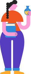 Geometric Female Student Character