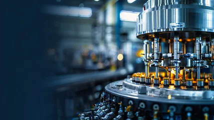 Foto op Plexiglas Industrial Efficiency: Automated Machinery in a Factory, Illustrating Modern Beverage Production © Jahid