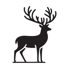 Enchanted Elegance: Deer Silhouette Series Displaying the Enchanted Elegance of Nature's Silent Dancers - Reindeer Illustration - Stag Vector
