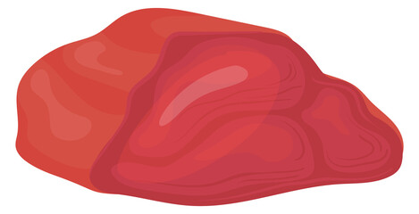 Raw liver meat icon. Cartoon butchered product