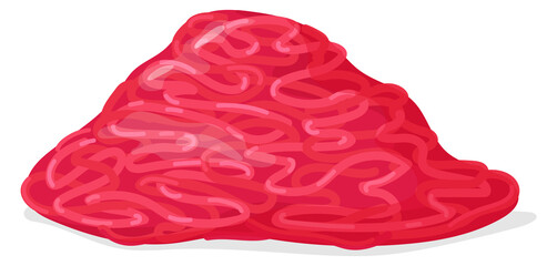 Grounded meat cartoon icon. Minced raw beef