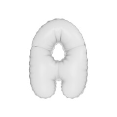 3d illustration white matt balloon letter A