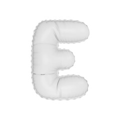 3d illustration white matt balloon letter E