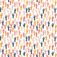 Workers hands seamless pattern. Gift wrapping, wallpaper, background. Labor Day