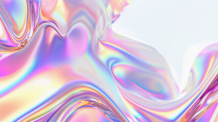 Obraz premium Abstract holographic rainbow backdrop with waves. Colorful trendy fluid background for for website and banner designs.