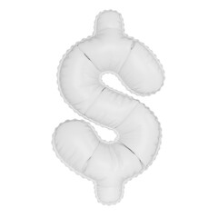 3d illustration white matt balloon dollar $ symbol 
