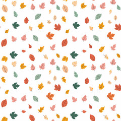Autumn leaves seamless pattern. Gift wrapping, wallpaper, background. Thanksgiving