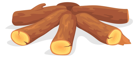 Dry timber logs. Cartoon bonfire wood stack