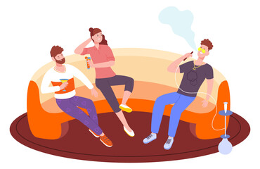 Friends party together. Happy young people drinking and having fun