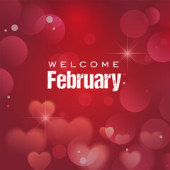 Naklejka premium february vector background illustration. it is suitable for card, banner, or poster