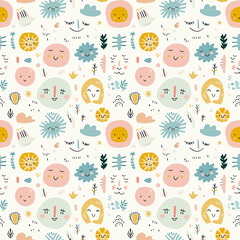 Positive affirmations seamless pattern. Gift wrapping, wallpaper, background. National Autism Awareness Day