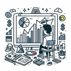 A vector illustration design depicting a business concept.