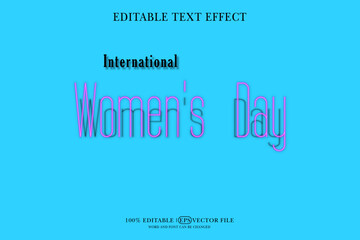Happy Women's Day Editable 3D Style EPS Vector Text Effect