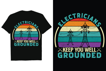Electrician T-shirt Design Vector Art