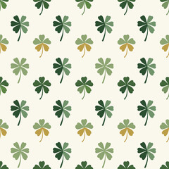 Shamrocks seamless pattern. Gift wrapping, wallpaper, background. St. Patricks Day