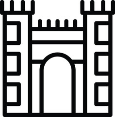 City fortress icon outline vector. Lisbon culture. Europe country city