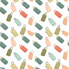 Military dog tags seamless pattern. Gift wrapping, wallpaper, background. Veterans Day